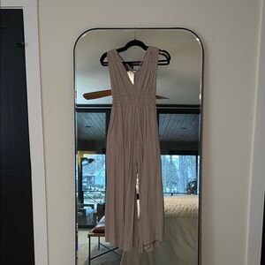 Boho Chic Beige Sleeveless Jumpsuit